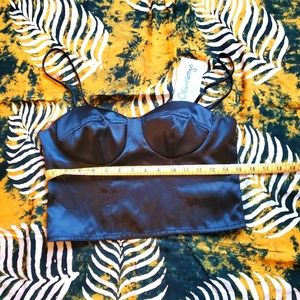 New with Tag, Small Party Girl Satin Crop Top, size 5.